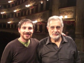 Domingo Ferrandis y Plácido Domingo en el Teatro alla Scala de Milán.